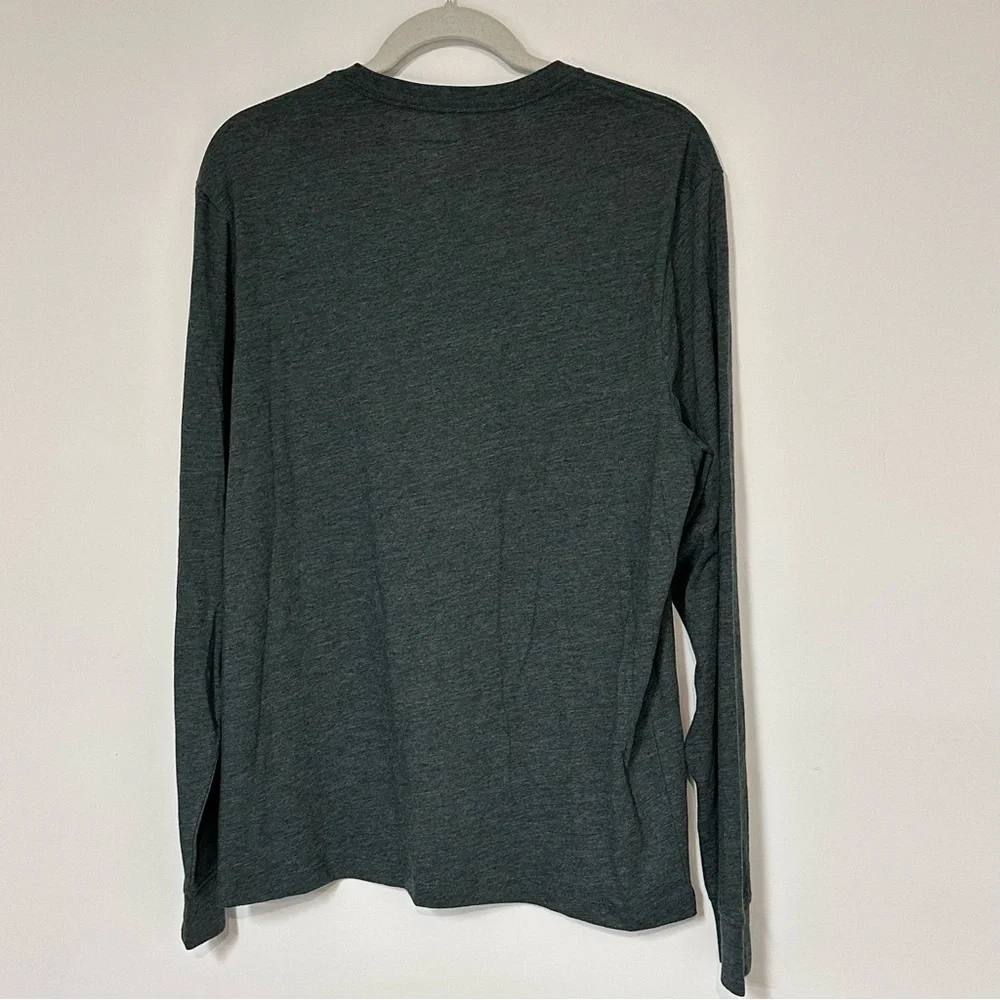J.Crew Men’s Re-Imagined Washed Long Sleeve Crewneck Tee Heather Gray Green